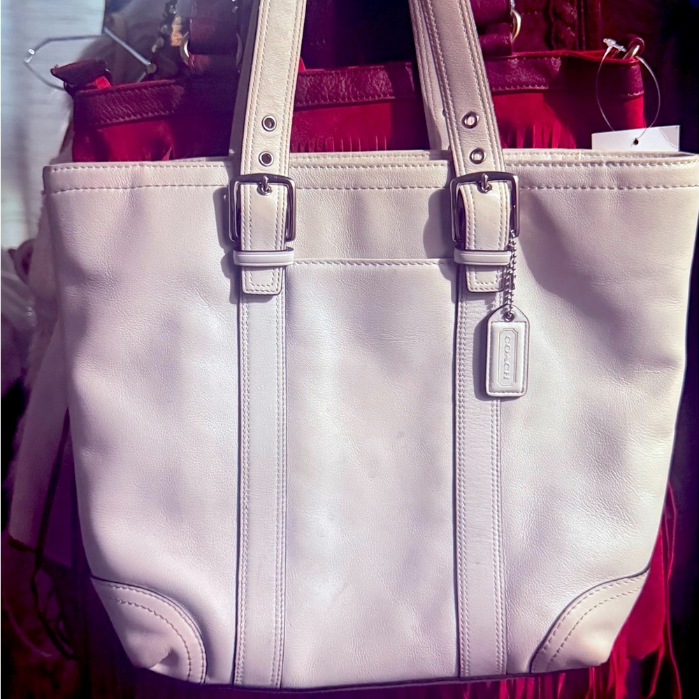 Coach Off-White Leather Tote